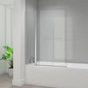 Radiant square bath screen with inline panel and rail, 1400 x 300 x 700mm, clear glass with chrome frame