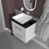 Sonix 600mm White Wall Hung Bathroom Vanity Unit with Basin, Tap & Waste