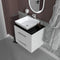 Sonix 600mm White Wall Hung Bathroom Vanity Unit with Basin, Tap & Waste