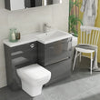 Pemberton 1100mm L Shaped Grey Cloakroom Combination Suite