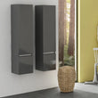 Pemberton handleless tallboy storage unit in grey, tall minimal bathroom cabinet with clean lines