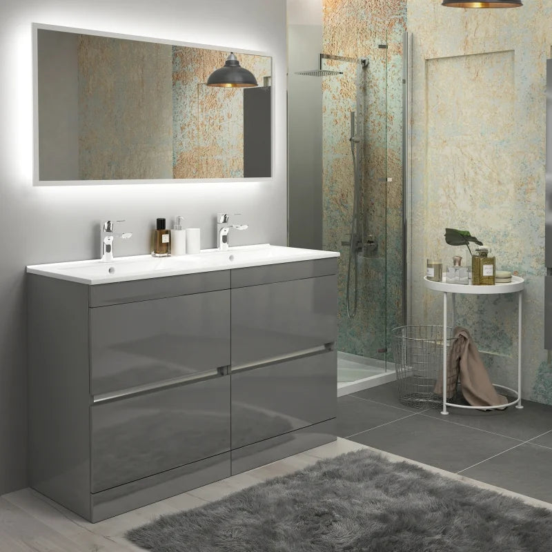 Pemberton 1200mm Freestanding Grey Double Vanity Unit