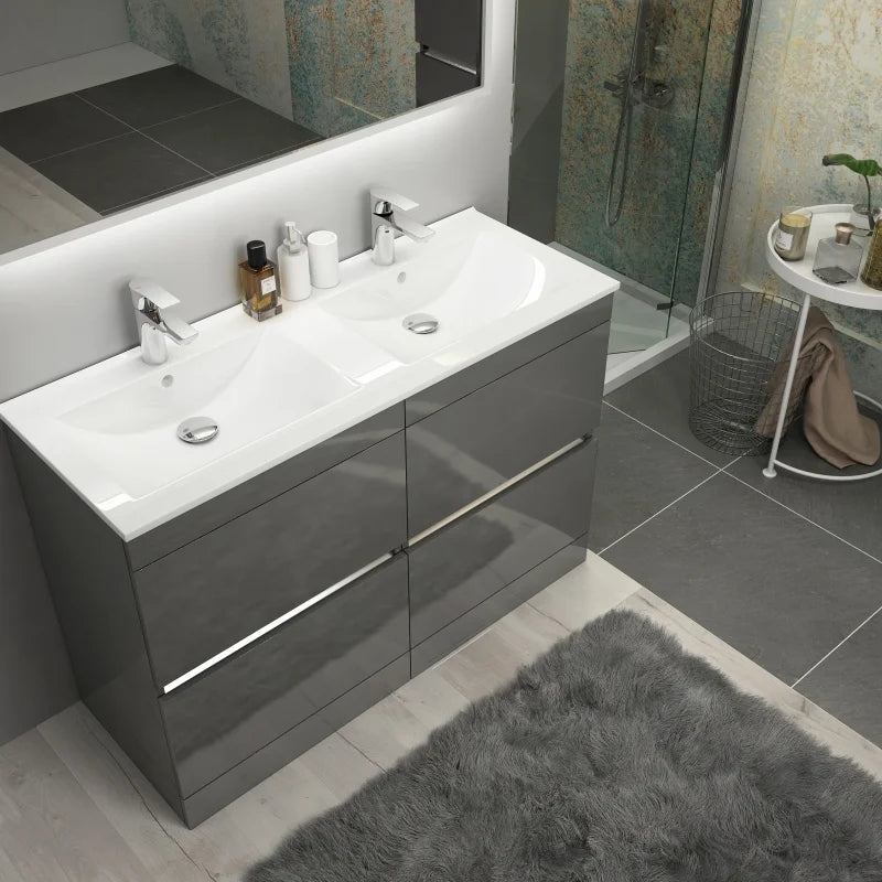 Pemberton 1200mm Freestanding Grey Double Vanity Unit