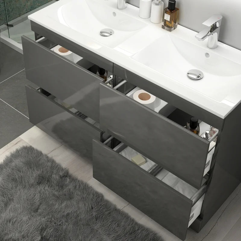 Pemberton 1200mm Freestanding Grey Double Vanity Unit