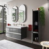 Pemberton 1200 Grey Vanity Unit Anthracite, Double Basin, Wall Hung, Handleless, 4 Drawers