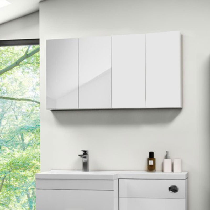 Pemberton White Four Door Mirror Cabinet