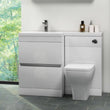 Pemberton 1100mm L Shaped White Combination Vanity Unit with Toilet & Basin