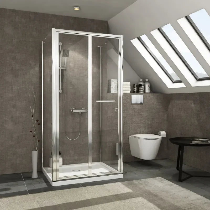 Radiant 800 x 800mm bifold shower enclosure, view 4