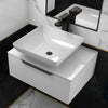 600mm White Vanity Unit with White Glass Worktop Jivana