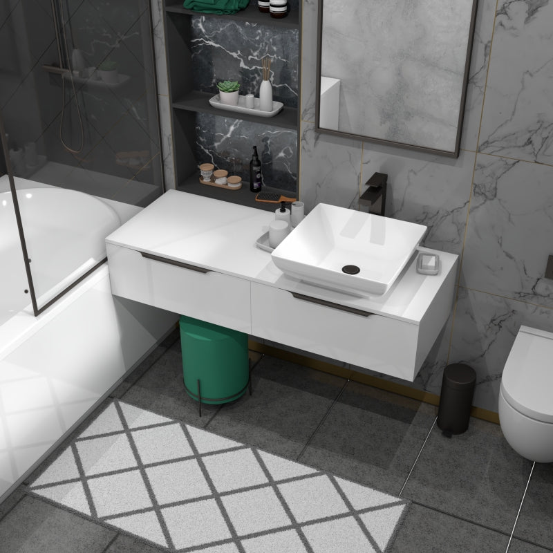 Jivana 1200mm Wall Hung White Single Countertop Vanity Unit