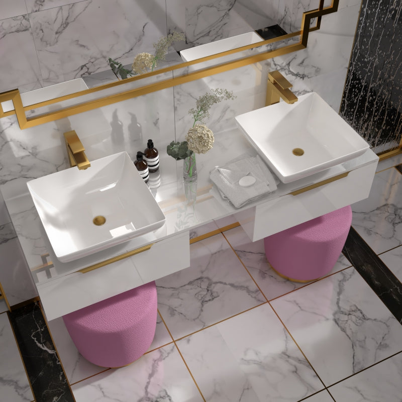 Jivana 1500mm Wall Hung White Countertop Vanity Unit