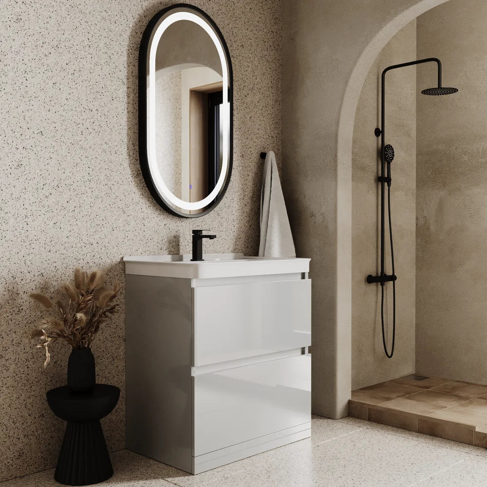 Ashford 800mm Floorstanding Pearl Grey Vanity Unit