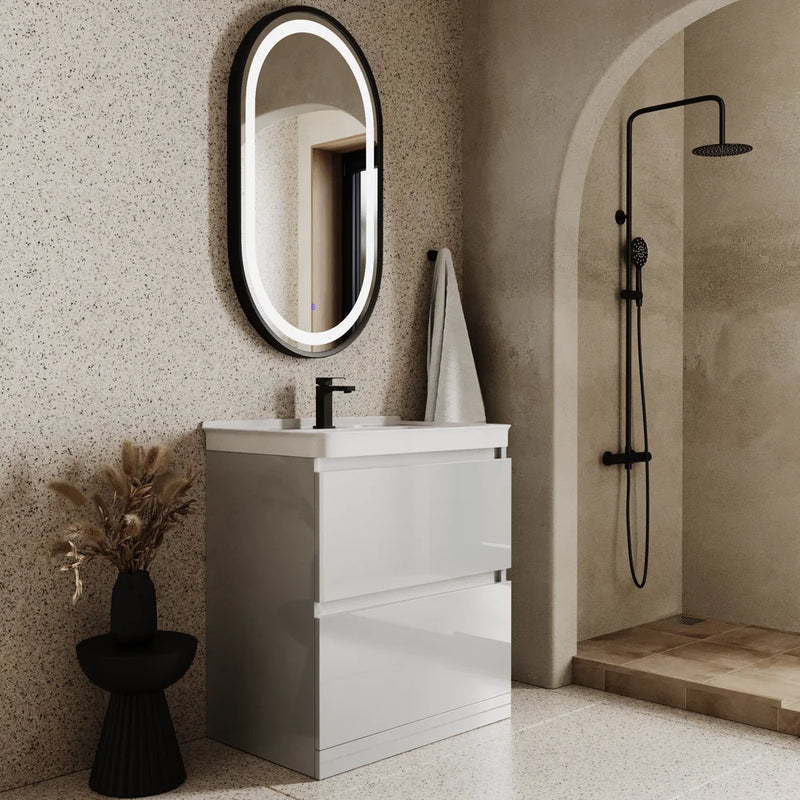 Ashford 800mm Floorstanding Pearl Grey Vanity Unit