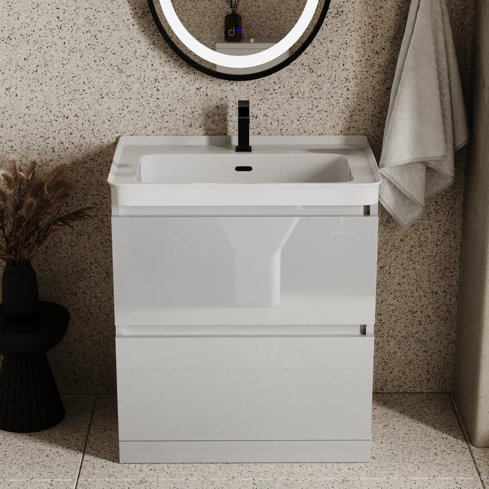 Ashford 800mm Floorstanding Pearl Grey Vanity Unit