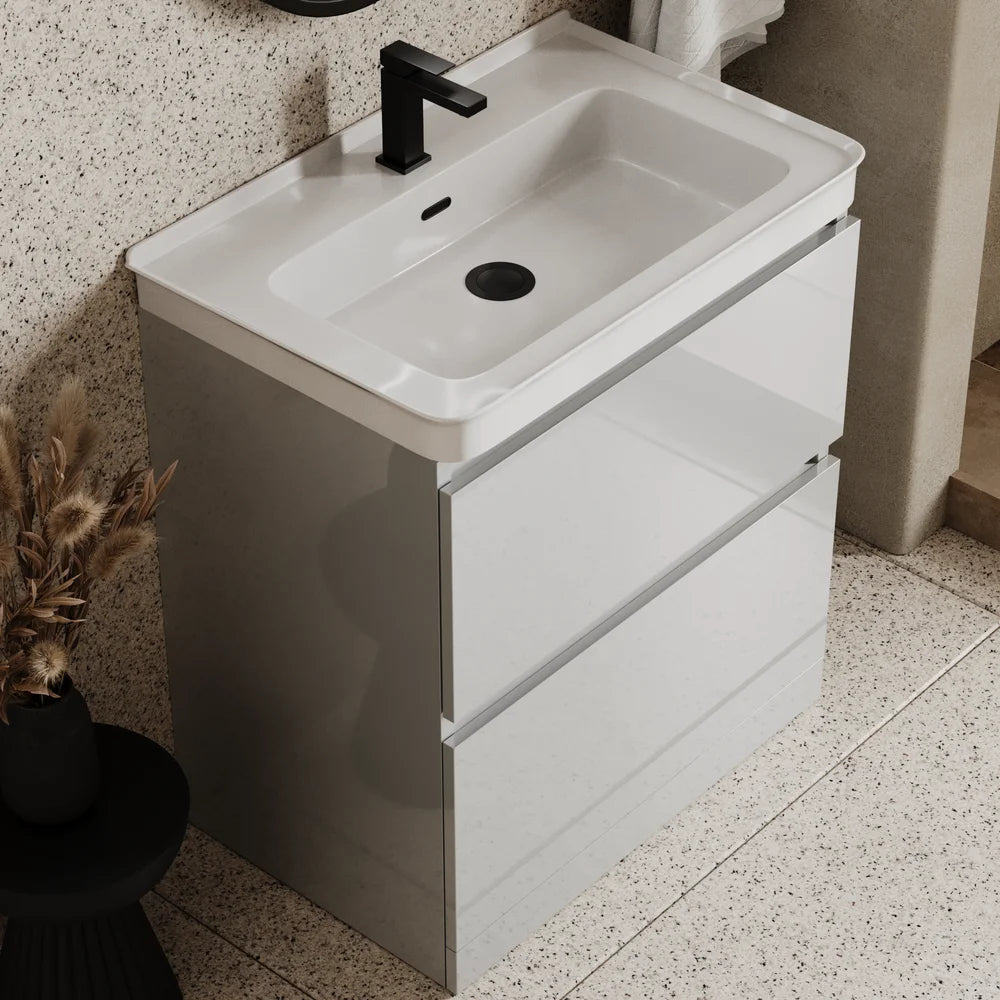 Ashford 800mm Floorstanding Pearl Grey Vanity Unit