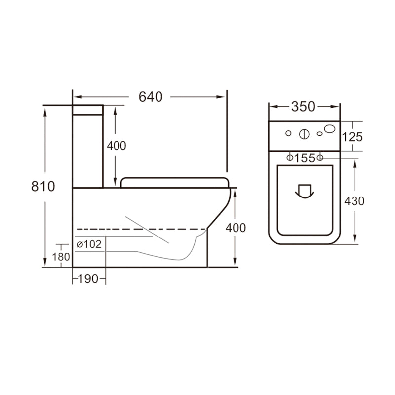 Ashford Standard Height Close-Coupled Toilet