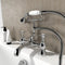 Chester crosshead bath shower mixer tap with handset and hose in chrome, heritage crosshead handles