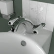 Clarice lever basin mono mixer tap with waste in chrome, traditional lever handle with heritage character