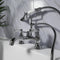 Clarice lever bath shower mixer tap with handset and hose in chrome, traditional lever handles with heritage styling