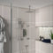 Round wall outlet elbow in chrome, clean curved connection for shower hose to wall water supply