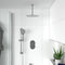 Tweed round ceiling-mounted shower arm in chrome, connecting overhead shower head for rainfall experience