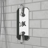 Carmel traditional shower valve triple 3-way with thermostatic stop, chrome with crosshead handles and shower set