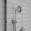 Carmel traditional handset with built-in inlet, single function in chrome, heritage-style handheld shower