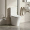 Carolina close couple pan in comfort height with rimless open back design, white modern toilet
