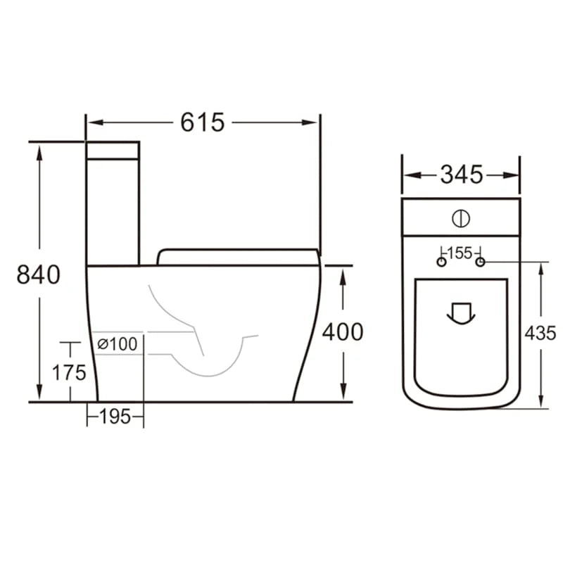 Laverne Rimless Close Coupled Toilet