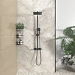 Twiss square shower kit in matt black with exposed valve, sliding rail, rainfall head and handset