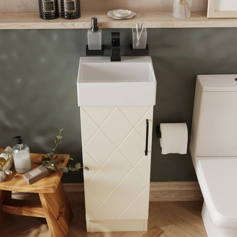 Celeste Diamond 325 Buttermilk Cream Vanity Unit with Basin