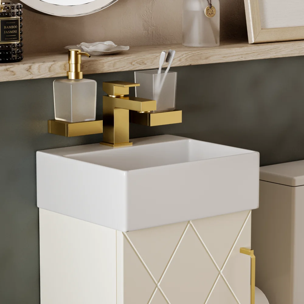 Celeste Diamond 325 Buttermilk Cream Vanity Unit with Basin