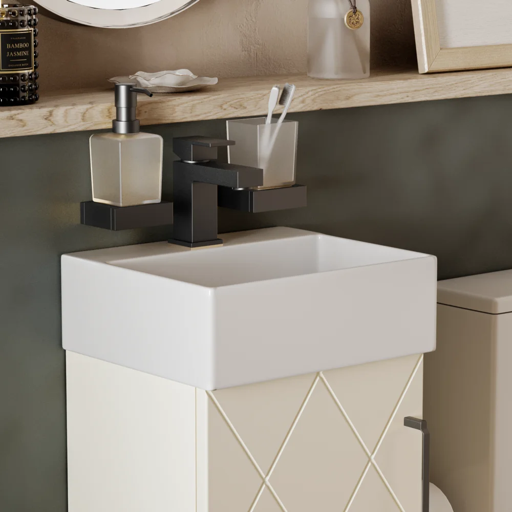 Celeste Diamond 325 Buttermilk Cream Vanity Unit with Basin