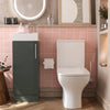 Celeste Linear Cloakroom Suite — 325mm Green Fluted Vanity Unit & Close-Coupled Toilet