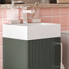 Celeste Linear Cloakroom Suite — 325mm Green Fluted Vanity Unit & Close-Coupled Toilet