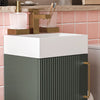 Celeste Linear Cloakroom Suite — 325mm Green Fluted Vanity Unit & Close-Coupled Toilet