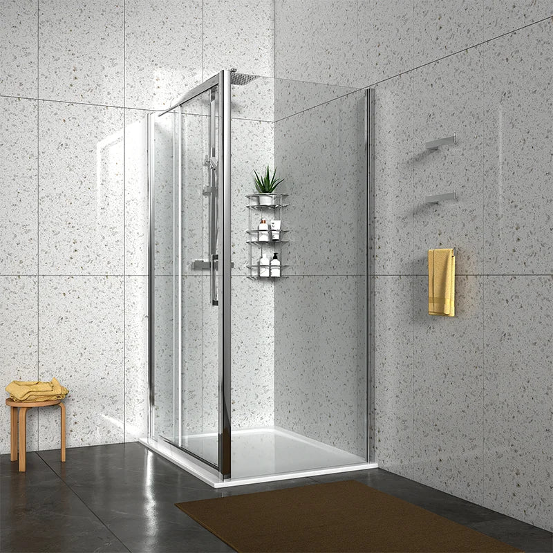 Chrome Sliding 1200mm Shower Door & 900mm Side Panel Odessa