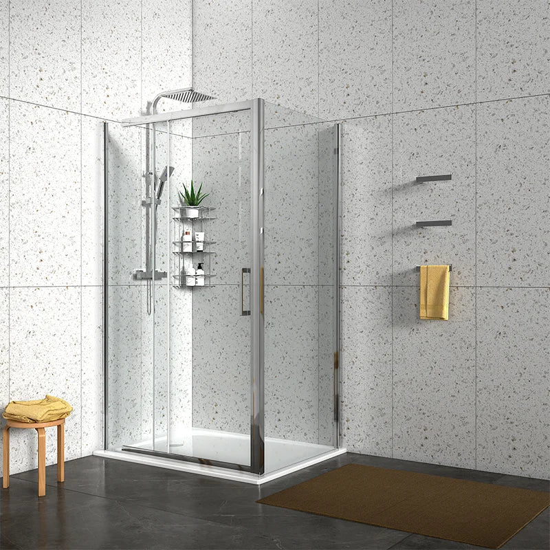 Chrome Sliding 1200mm Shower Door & 900mm Side Panel Odessa