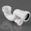 Bath trap with cleaning eye 1.5 inch x 0.75 inch, white plastic with accessible cleaning access point