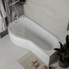 Ethan P-Shaped Shower Bath Suite — Basin, Pedestal, Toilet, Taps, Shower Valve & Screen