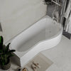 Ethan P-Shaped Shower Bath Suite — Basin, Pedestal, Toilet, Taps, Shower Valve & Screen