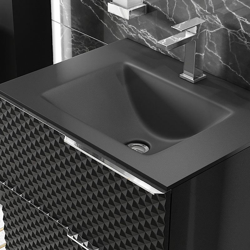 Elvia 600mm Black Vanity Unit with Black Basin
