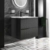 Elvia 600mm Black Vanity Unit with Black Handles