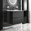 Elvia 600mm Black Vanity Unit with Black Handles