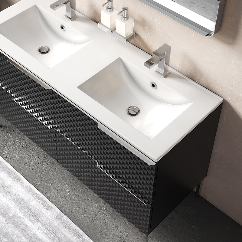 Elvia 1200mm Black Double Vanity Unit