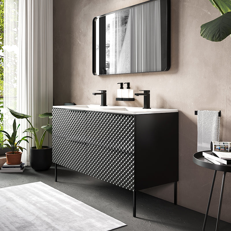 Elvia 1200mm Black Double Vanity Unit