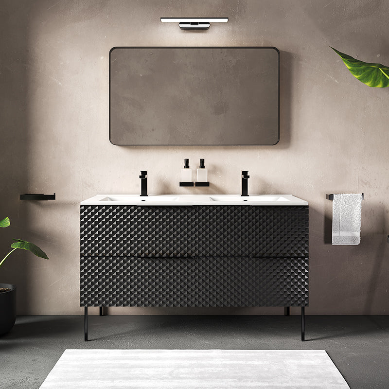 Elvia 1200mm Black Double Vanity Unit