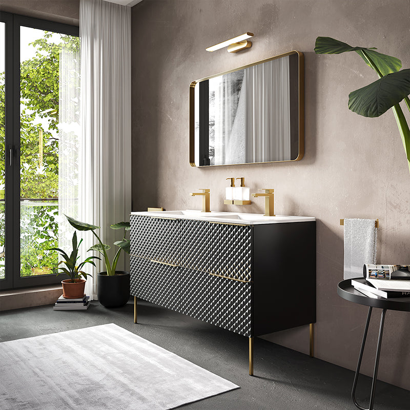 Elvia 1200mm Black Double Vanity Unit