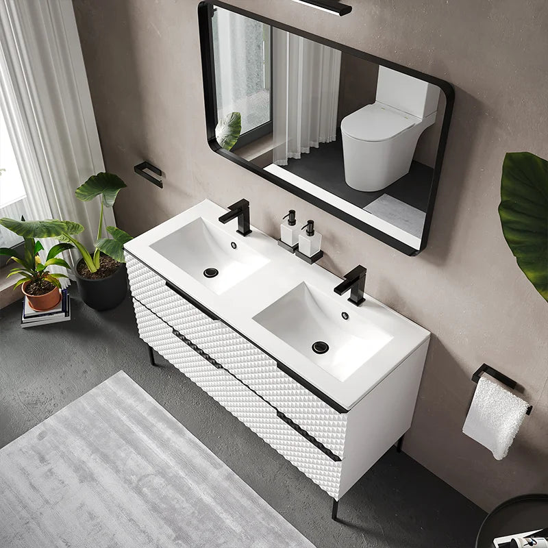 Elvia 1200mm White Double Vanity Unit