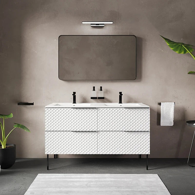Elvia 1200mm White Double Vanity Unit